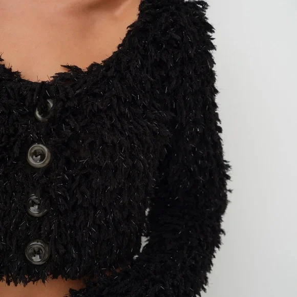 For love and lemons black fuzzy sweater - Picture 2 of 2